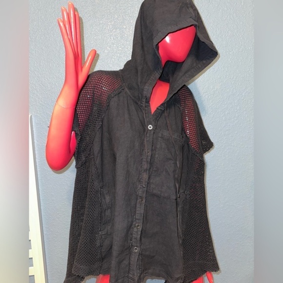 We The Free Jackets & Blazers - We The Free Black Hooded Cape Jacket